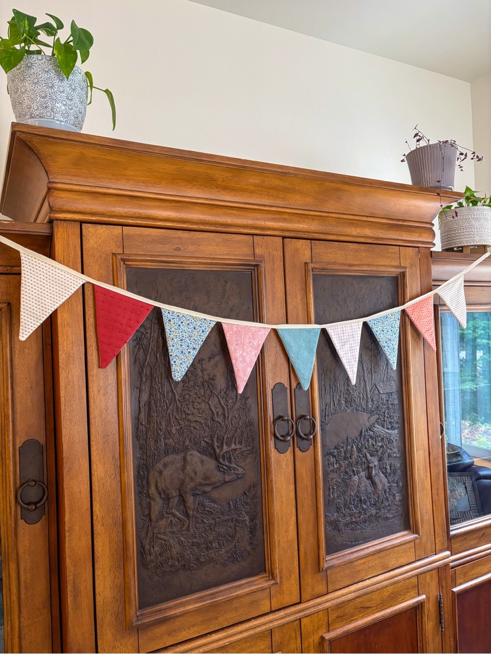 Handmade Multicolor Fabric Pennant Banner - Home Holiday Decoration